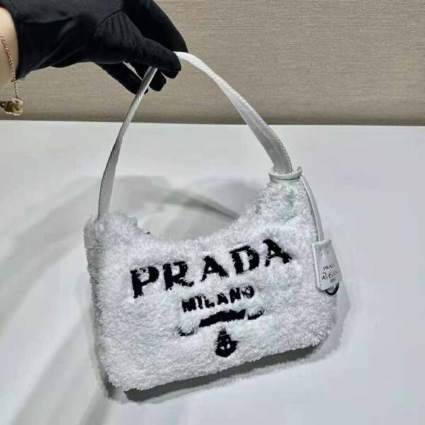 Prada Women Re-Edition 2000 Terry Mini-Bag-White - Image 3
