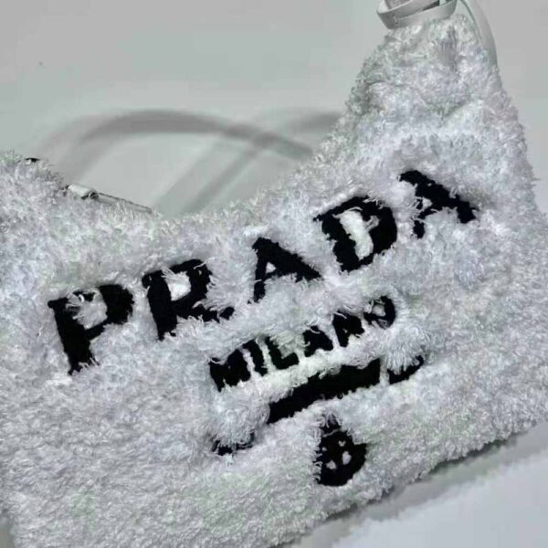 Prada Women Re-Edition 2000 Terry Mini-Bag-White - Image 8