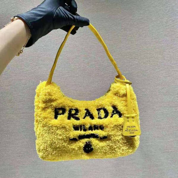Prada Women Re-Edition 2000 Terry Mini-Bag-Yellow - Image 2