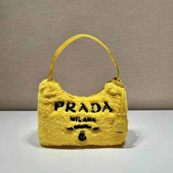 Prada Women Re-Edition 2000 Terry Mini-Bag-Yellow - Image 3