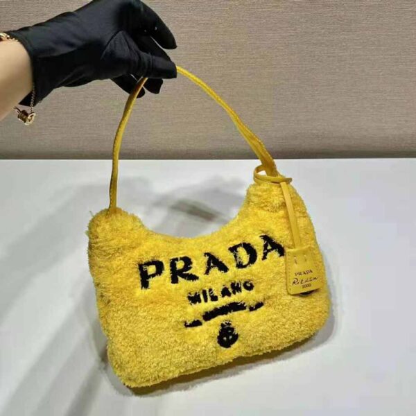 Prada Women Re-Edition 2000 Terry Mini-Bag-Yellow - Image 5