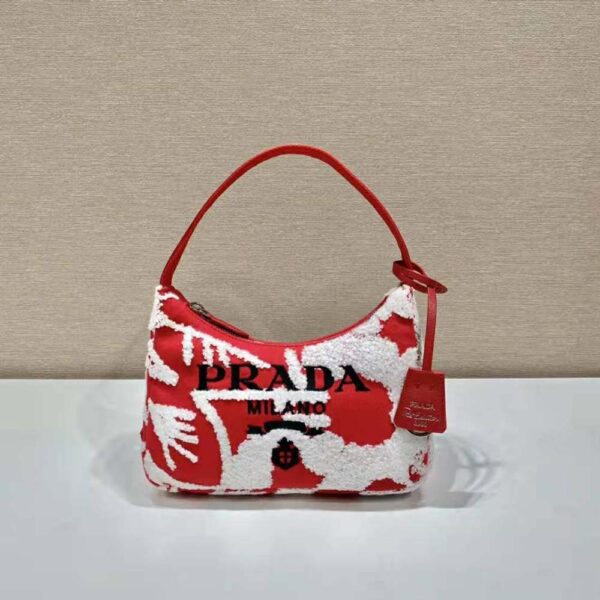 Prada Women Re-Edition 2006 Embroidered Drill Shoulder Bag - Image 2