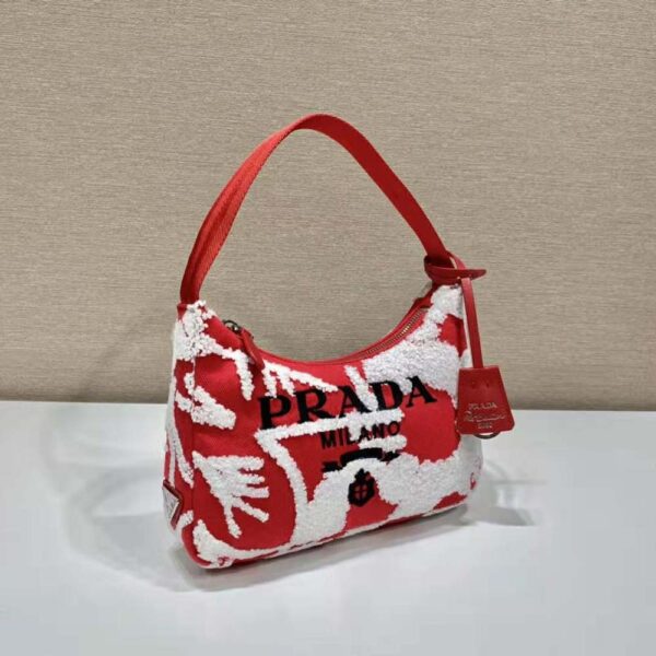Prada Women Re-Edition 2006 Embroidered Drill Shoulder Bag - Image 4