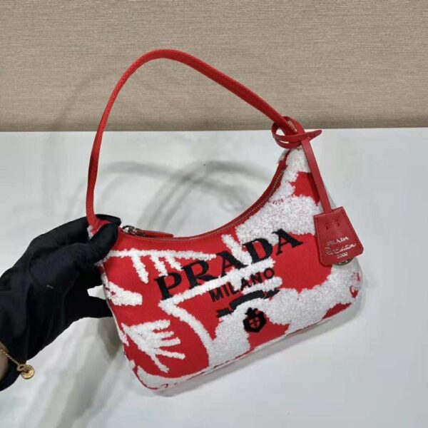 Prada Women Re-Edition 2006 Embroidered Drill Shoulder Bag - Image 5