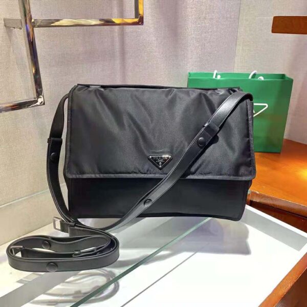 Prada Women Re-Nylon Large Padded Shoulder Bag-Black - Image 2