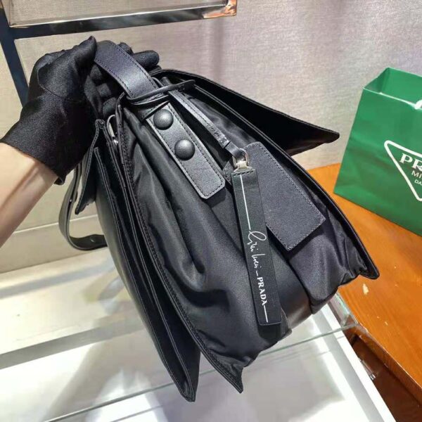 Prada Women Re-Nylon Large Padded Shoulder Bag-Black - Image 6