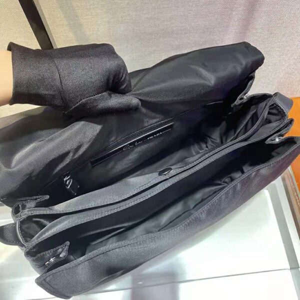 Prada Women Re-Nylon Large Padded Shoulder Bag-Black - Image 9