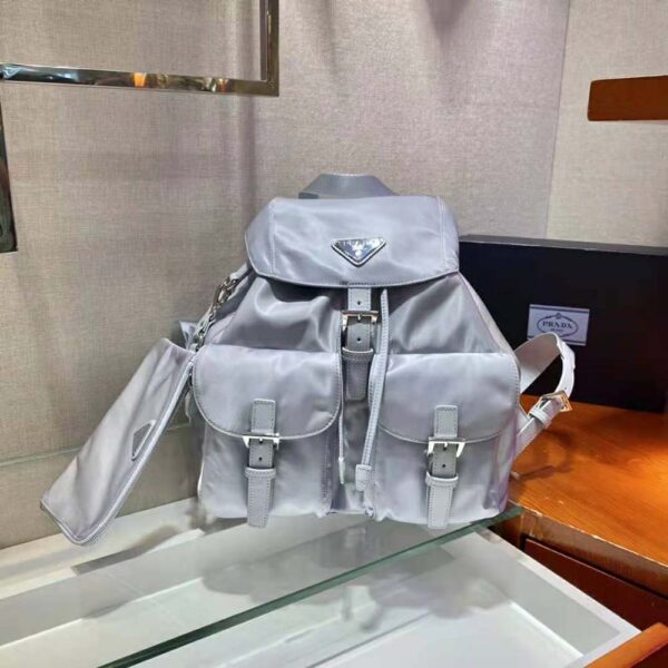 Prada Women Re-Nylon Medium Backpack-Silver - Image 2