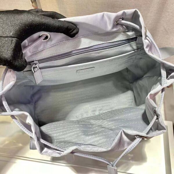 Prada Women Re-Nylon Medium Backpack-Silver - Image 8