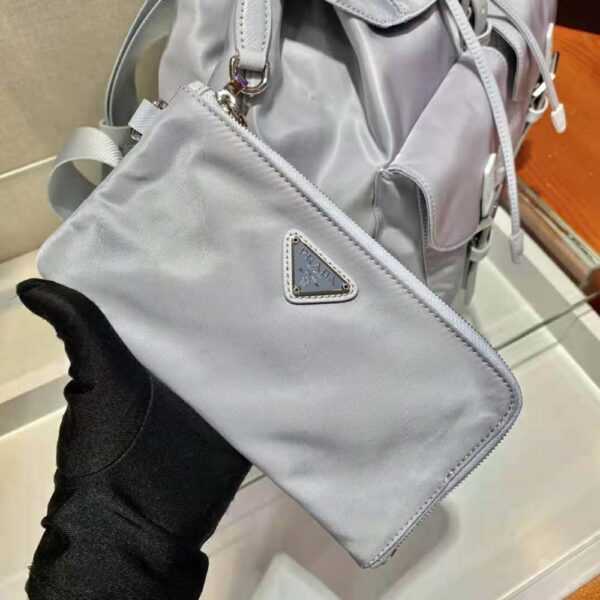 Prada Women Re-Nylon Medium Backpack-Silver - Image 6