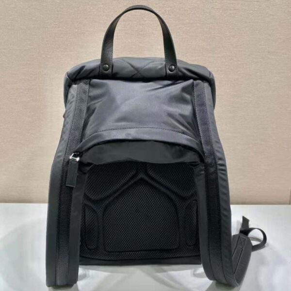 Prada Unisex Re-Nylon Padded Backpack with Hood-Black - Image 5