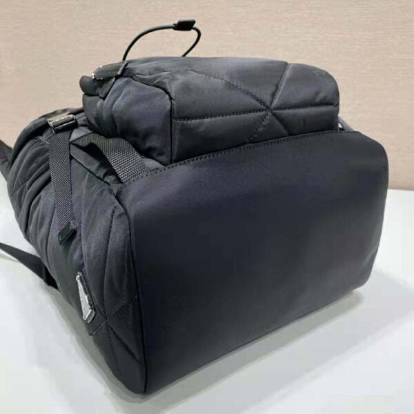 Prada Unisex Re-Nylon Padded Backpack with Hood-Black - Image 7