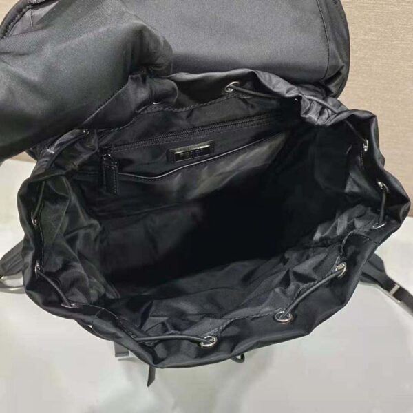 Prada Unisex Re-Nylon Padded Backpack with Hood-Black - Image 9