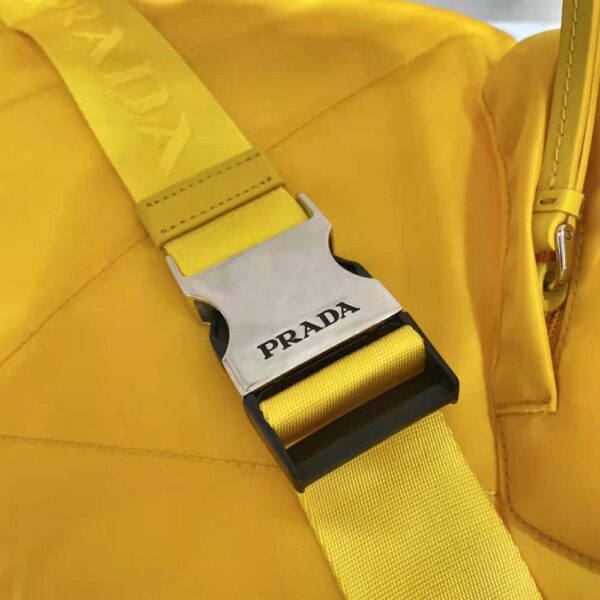 Prada Unisex Re-Nylon and Leather Backpack-Yellow - Image 9