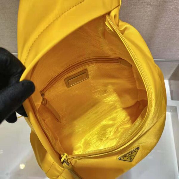 Prada Unisex Re-Nylon and Leather Backpack-Yellow - Image 8