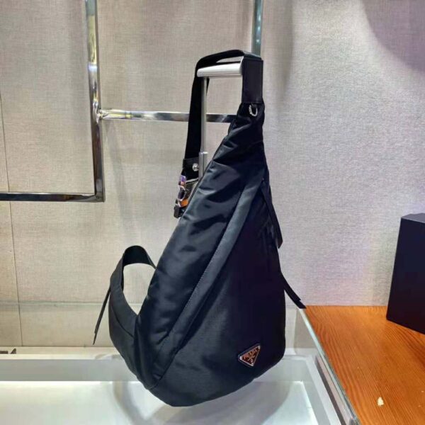 Prada Unisex Re-Nylon and Leather Backpack-Black - Image 3