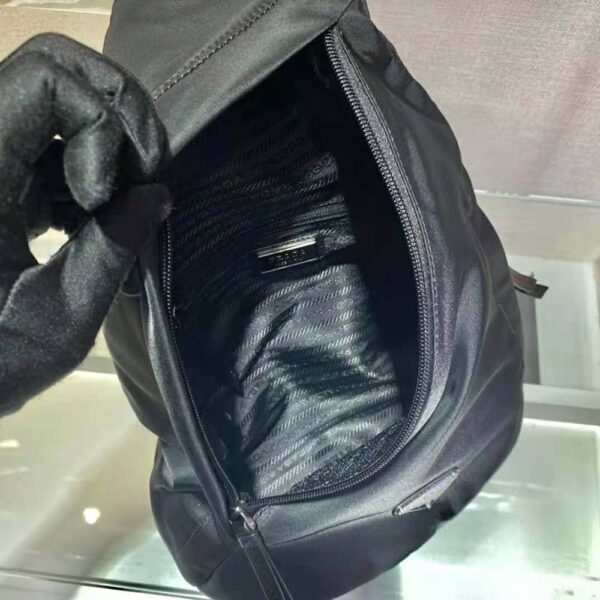 Prada Unisex Re-Nylon and Leather Backpack-Black - Image 7