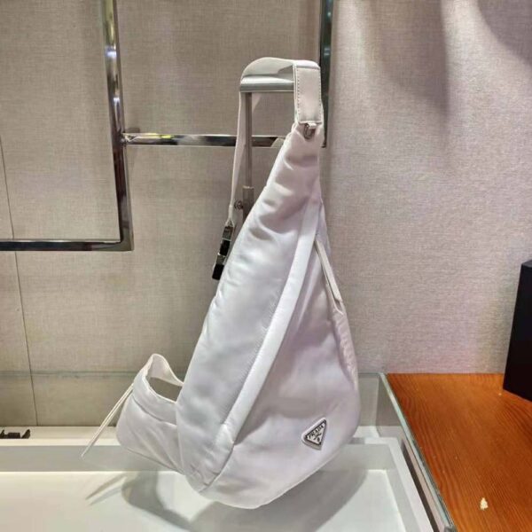 Prada Unisex Re-Nylon and Leather Backpack-White - Image 2