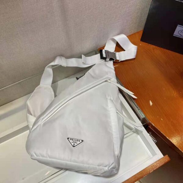 Prada Unisex Re-Nylon and Leather Backpack-White - Image 6