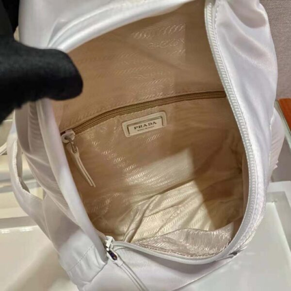 Prada Unisex Re-Nylon and Leather Backpack-White - Image 9
