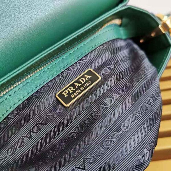 Prada Women Saffiano Leather Prada Embleme Bag-Green - Image 10
