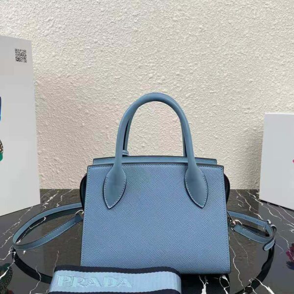 Prada Women Saffiano Leather Prada Monochrome Bag-Blue - Image 3