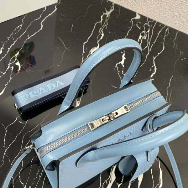 Prada Women Saffiano Leather Prada Monochrome Bag-Blue - Image 6