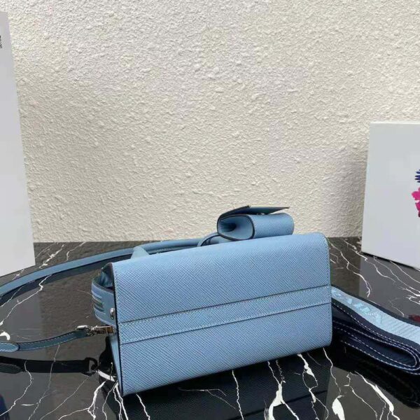 Prada Women Saffiano Leather Prada Monochrome Bag-Blue - Image 5
