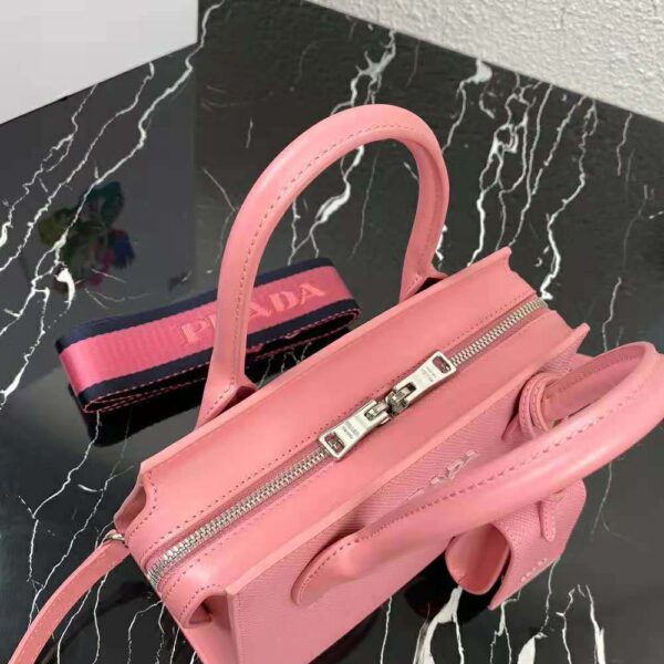 Prada Women Saffiano Leather Prada Monochrome Bag-Pink - Image 6