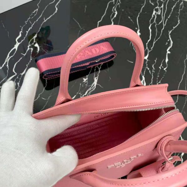 Prada Women Saffiano Leather Prada Monochrome Bag-Pink - Image 7