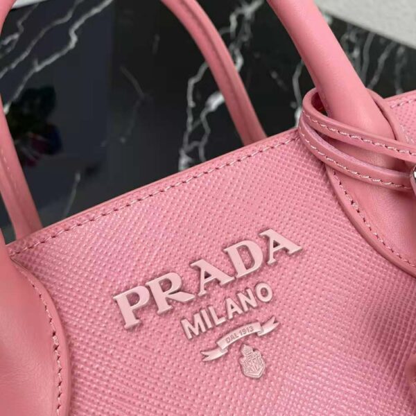 Prada Women Saffiano Leather Prada Monochrome Bag-Pink - Image 10
