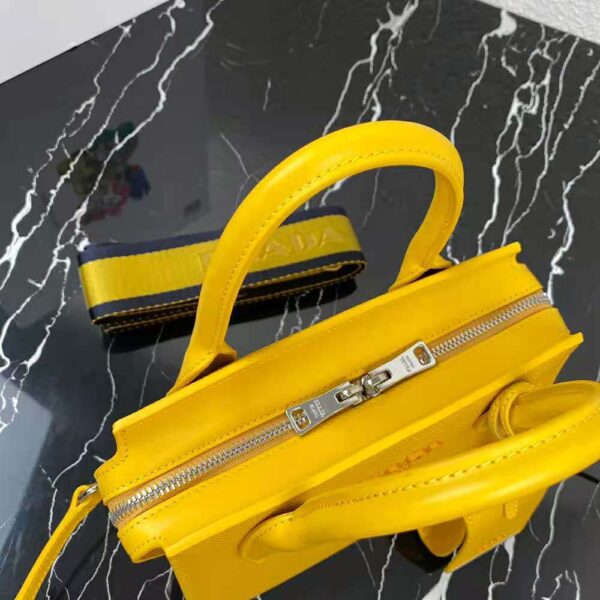 Prada Women Saffiano Leather Prada Monochrome Bag-Yellow - Image 6