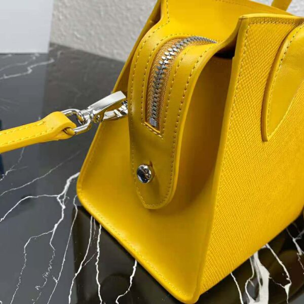 Prada Women Saffiano Leather Prada Monochrome Bag-Yellow - Image 8