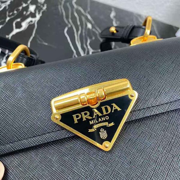 Prada Women Saffiano Leather Prada Symbole Bag-Green - Image 9