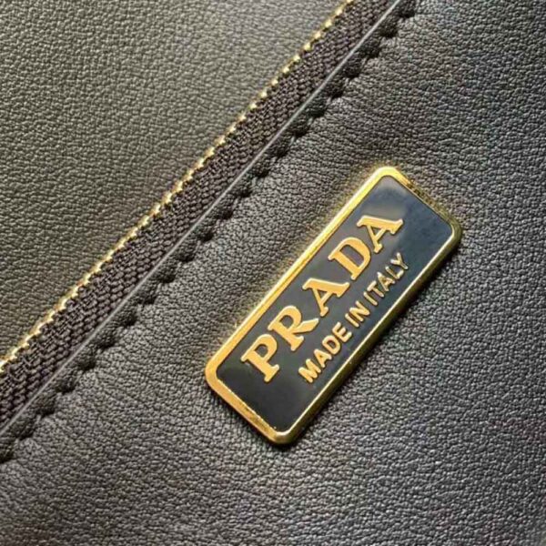 Prada Women Saffiano Leather Shoulder Bag-Black - Image 9
