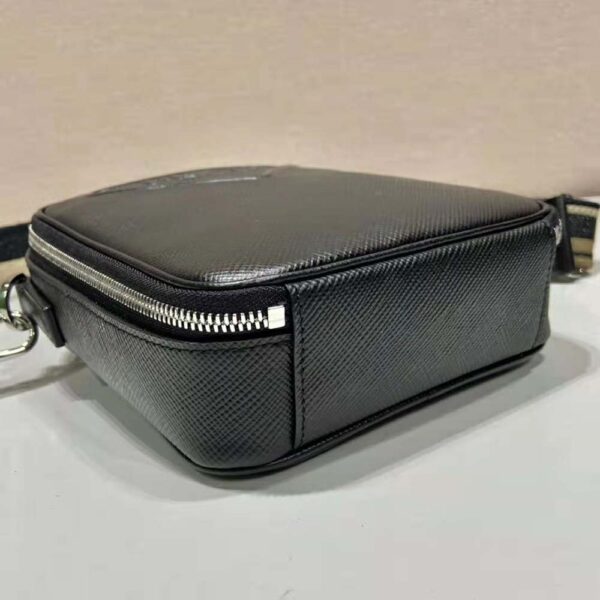 Prada Women Saffiano Leather Shoulder Bag-Black - Image 6