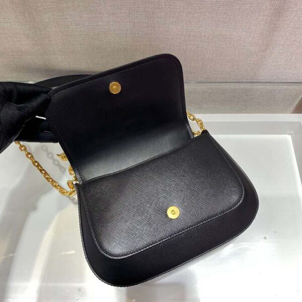 Prada Women Saffiano Leather Shoulder Bag-Black - Image 7