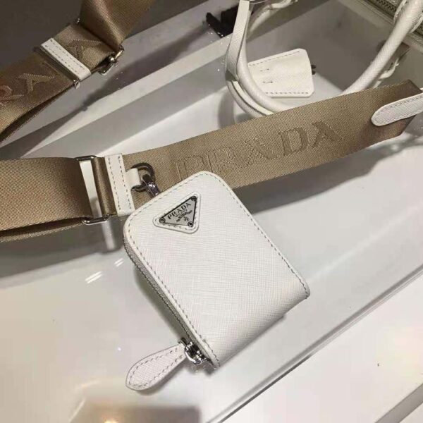 Prada Women Saffiano Leather Top-handle Bag-White - Image 7