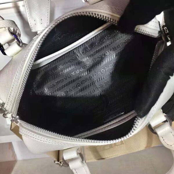 Prada Women Saffiano Leather Top-handle Bag-White - Image 9
