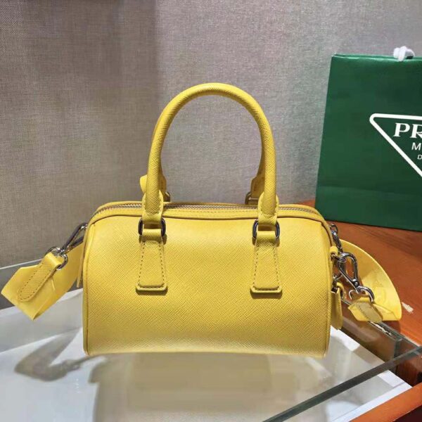 Prada Women Saffiano Leather Top-handle Bag-Yellow - Image 3