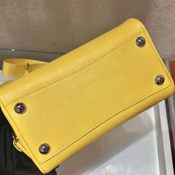 Prada Women Saffiano Leather Top-handle Bag-Yellow - Image 7