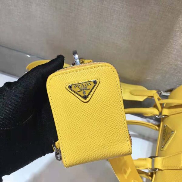 Prada Women Saffiano Leather Top-handle Bag-Yellow - Image 9