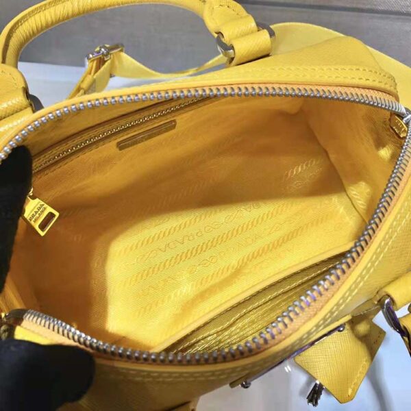 Prada Women Saffiano Leather Top-handle Bag-Yellow - Image 8