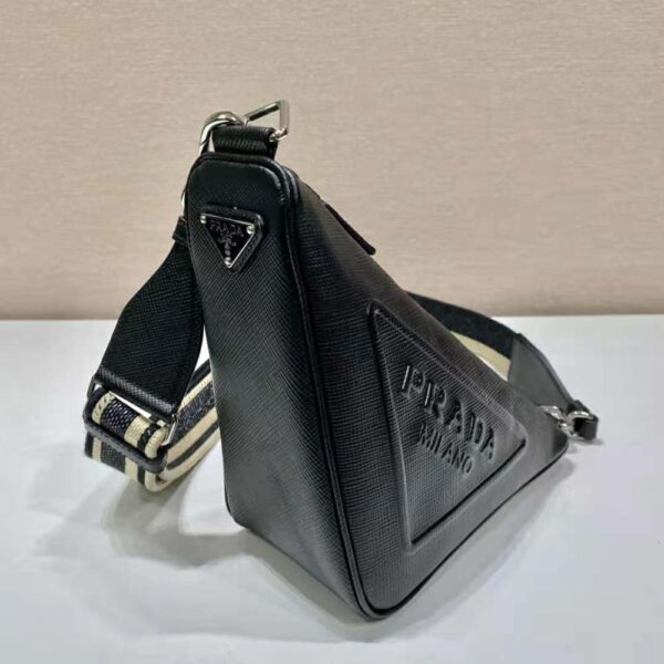 Prada Women Saffiano Prada Triangle Bag-Black - Image 4