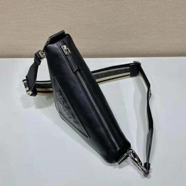 Prada Women Saffiano Prada Triangle Bag-Black - Image 6