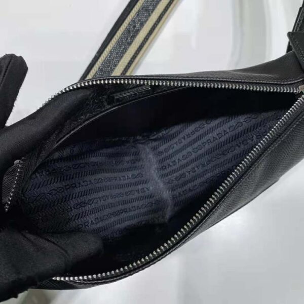 Prada Women Saffiano Prada Triangle Bag-Black - Image 8
