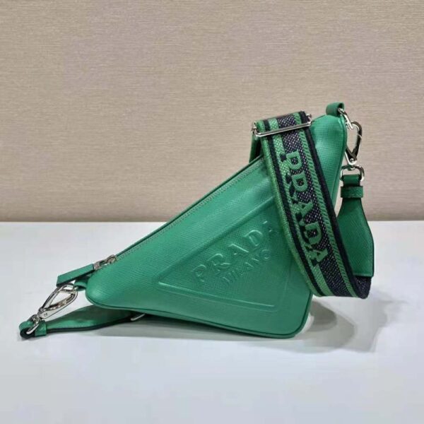 Prada Women Saffiano Prada Triangle Bag-Green - Image 2