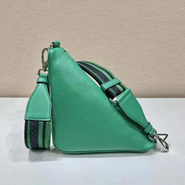 Prada Women Saffiano Prada Triangle Bag-Green - Image 4