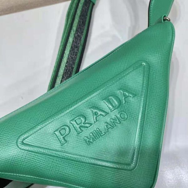 Prada Women Saffiano Prada Triangle Bag-Green - Image 8