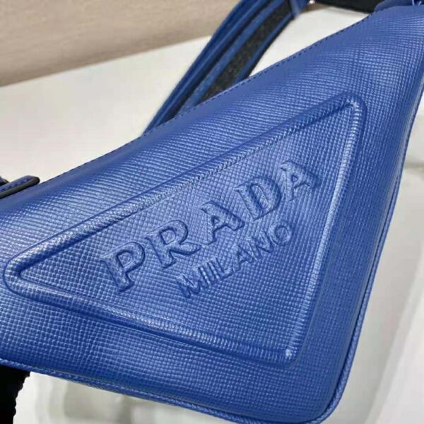 Prada Women Saffiano Prada Triangle Bag-Navy - Image 7